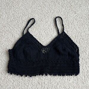 Ecote Black Crochet Bralette